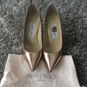 JIMMY CHOO Rose Gold Pumps